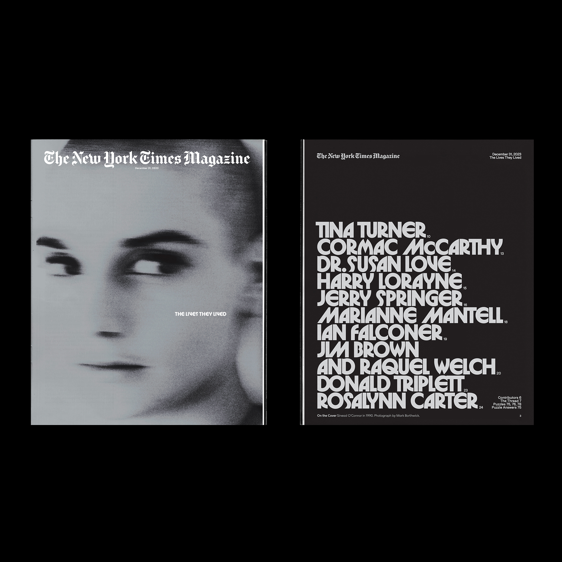 The New York Times Magazine, “The Lives They Lived” 2023 issue