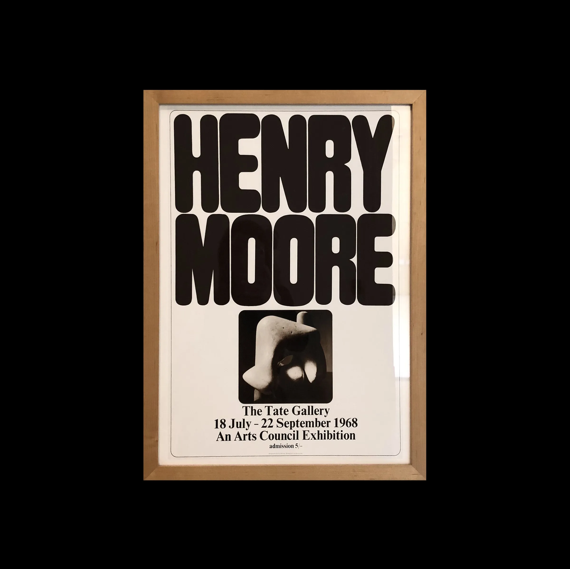 Henry Moore exhibition poster at the Tate Gallery in 1968 (18 July - 22 September)