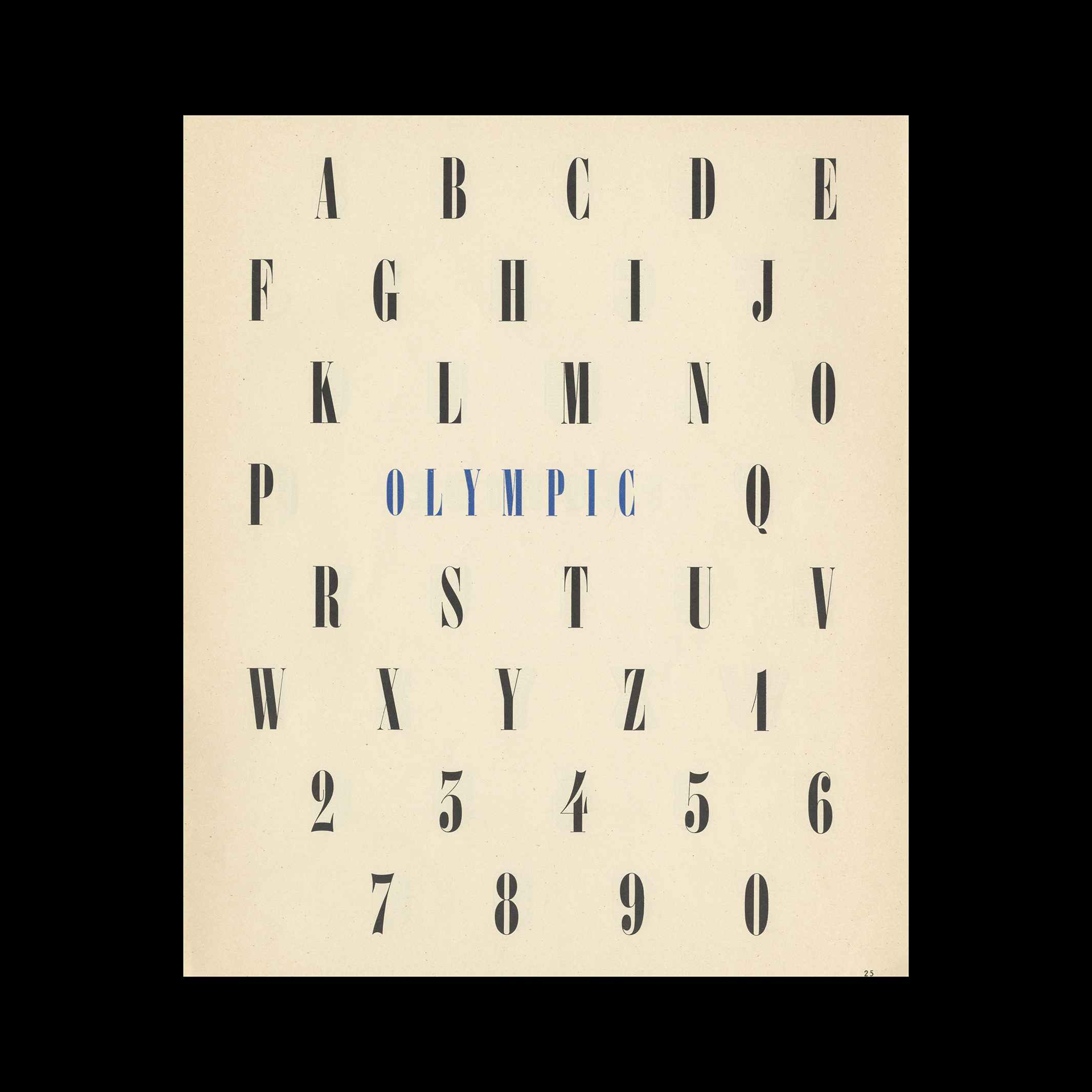 Specimen of the Olympic typeface from the Deberny & Peignot foundry, 1937.